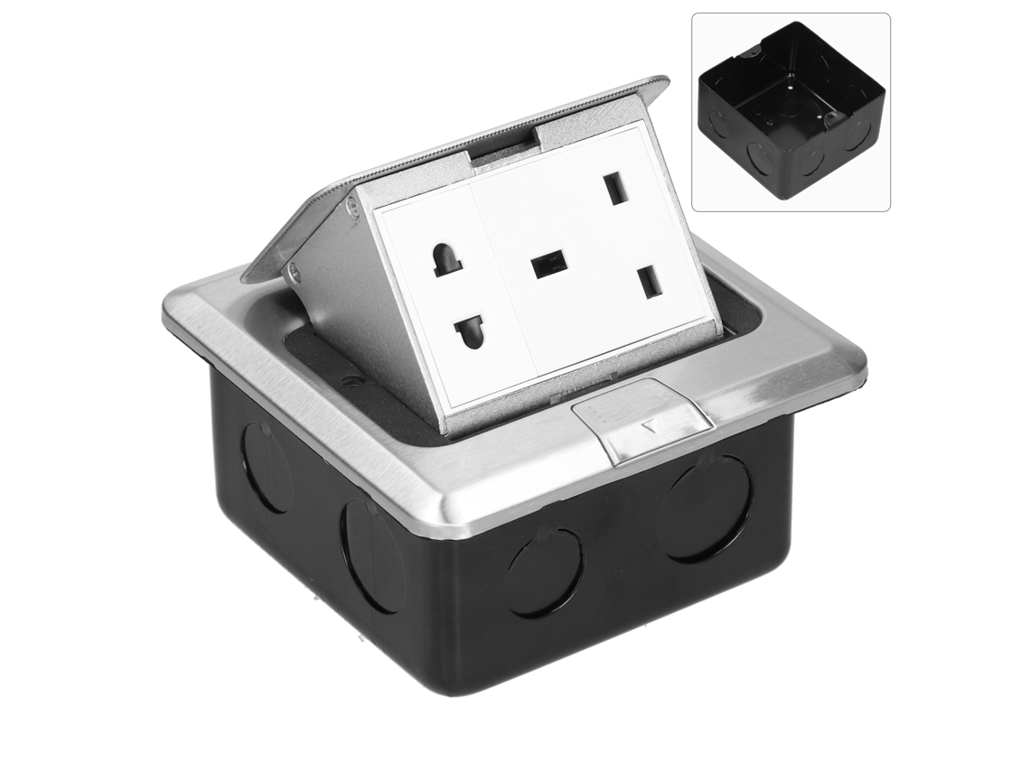 Laxiscreed Tomada De Piso Pop-up Em Aço Inoxidável Para Energia 250v 13a, Compatível Com Normas Do Reino Unido