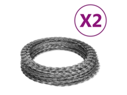Vidaxl Rolos De Arame Farpado Helicoidal 2 Pcs Aço Galvanizado 100 M