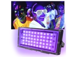 Refletor LED UV à prova d'água de 50 W para uso externo.