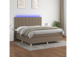 Cama Box Spring Colchão/led 180x200cm Tecido Cinza-acastanhado