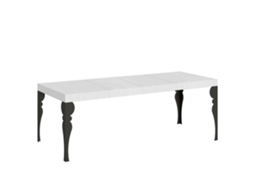 Mesa Extensível Paxon Premium 200/460x90 Cm, Pernas Em Madeira De Freixo Branco E Antracite Itamoby