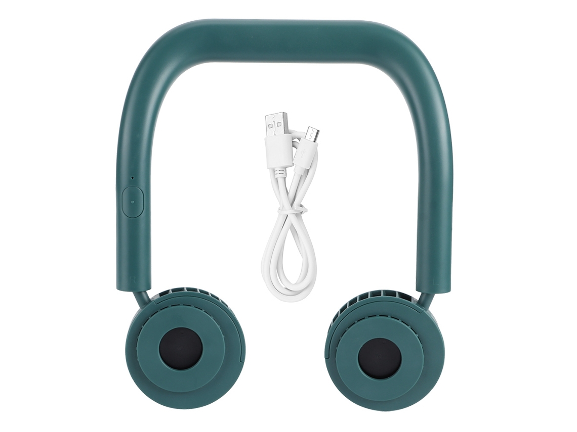 Ventilador de Pescoço Portátil Usb Recarregável Verde Worten