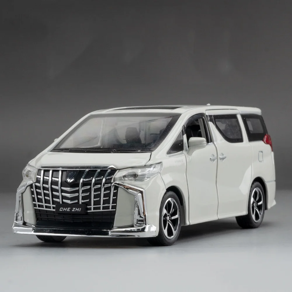 (alphard White) Escala 1:32 - Miniatura De Carro, Carroceria De Metal, Com Efeitos Sonoros E Luminosos.