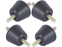 Conjunto De 4 Bases De Borracha Preta Antichoque Para Ar Condicionado.