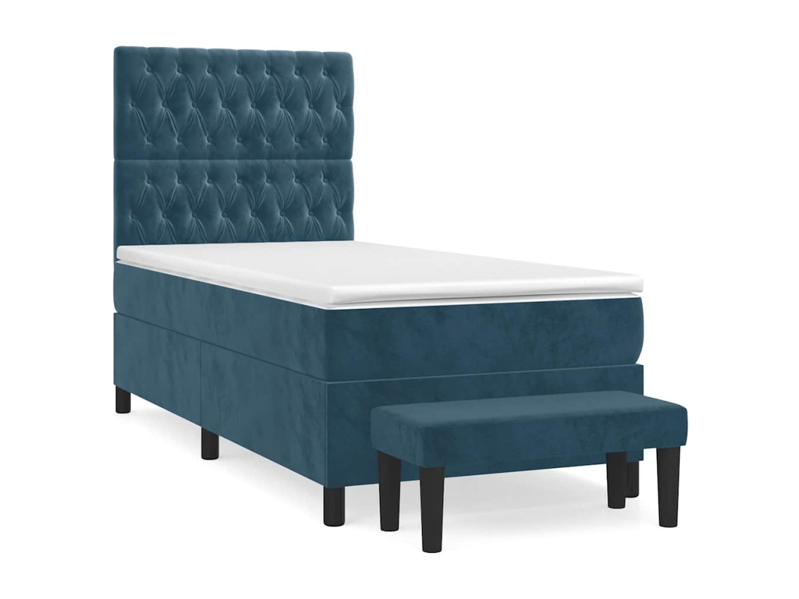 Box Spring Bed, Box Spring Beds Vidaxl Azul Veludo (80 X 200 Cm)