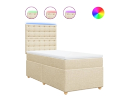 Box Spring Bed, Box Spring Beds Vidaxl Creme Tecido (80 X 200 Cm)