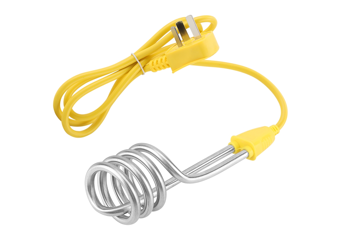 Aquecedor de Água Imersível Elétrico Tubo Espiral 1600w Aço Inoxidável para Casa Viagem
