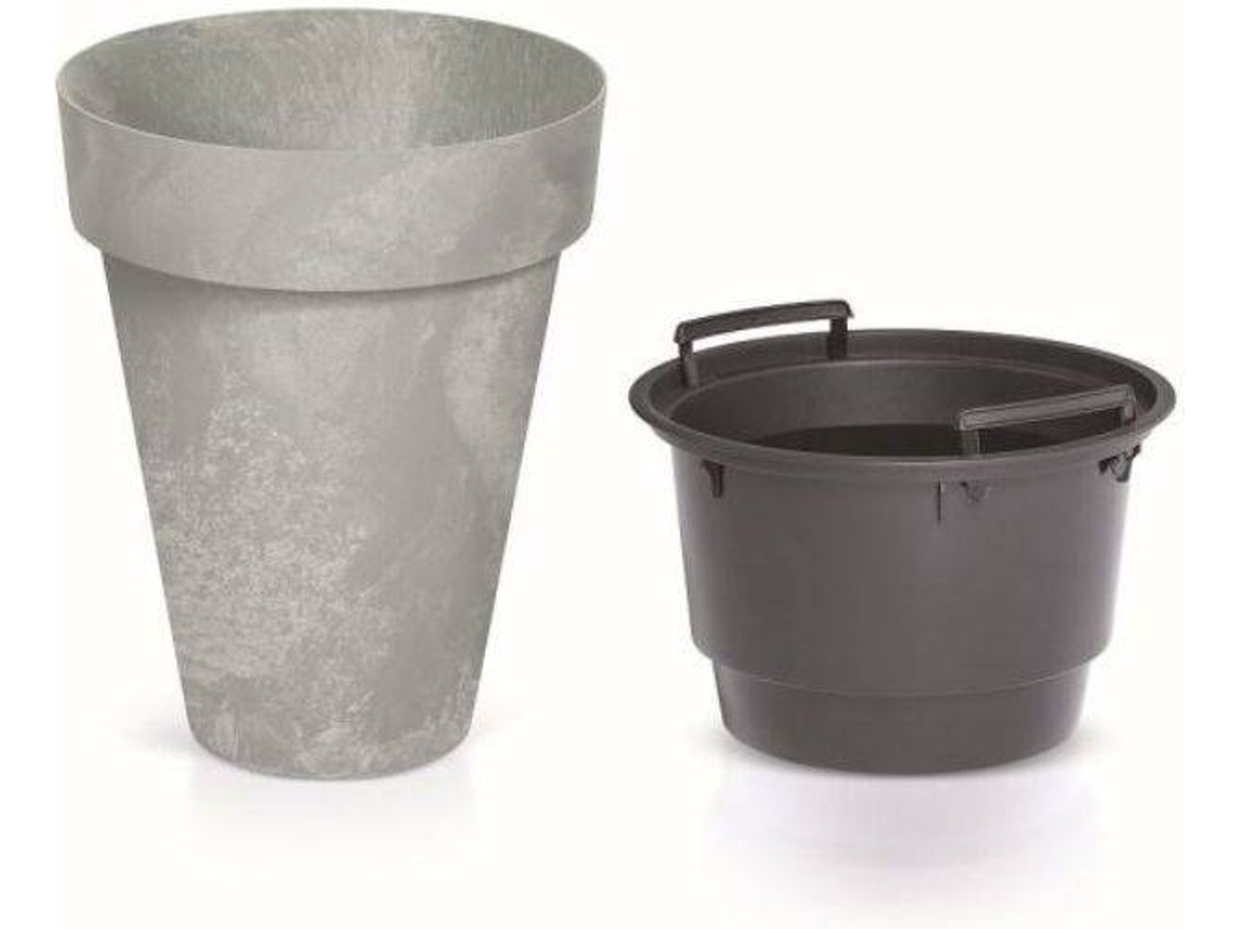Vaso PROSPERPLAST Cube Slim Beton (Cinzento - 35.5 x 35.5 x 44 cm)