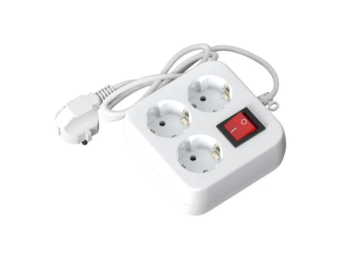 Régua com 3 Tomadas e Interruptor AIGOSTAR 1.5M 3G1,5 mm² Branco