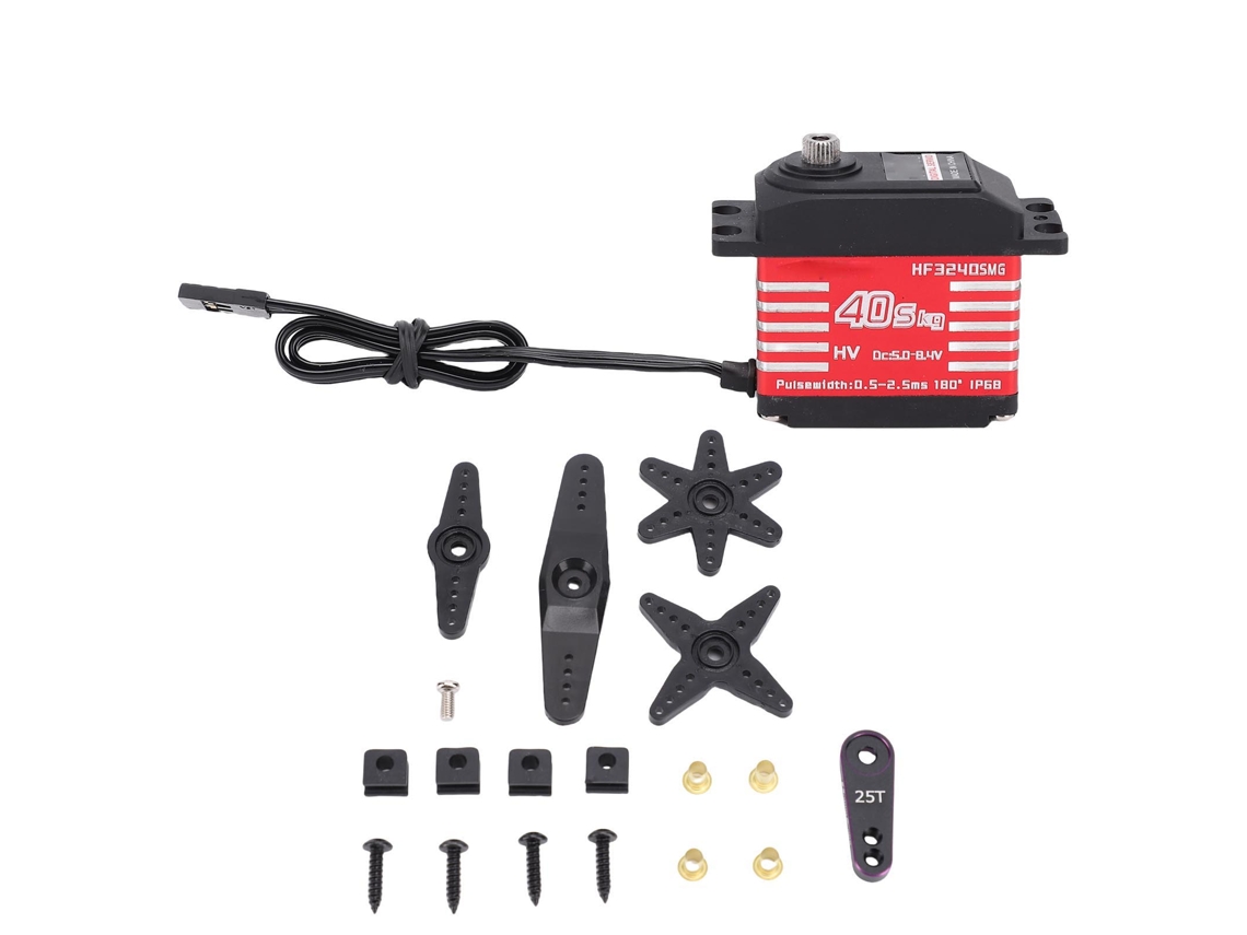 Mali servo Motor Digital Rc Ip68 À Prova D'água Engrenagem Metal Alta Torção para Carros Rc Crawler Robô 1/12 1/10 1/8 Vermelho