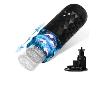 Copo Masturbador Masculino Automático Masturbador Masculino Com 7 Empurrões Giratórios Preto Yunzii
