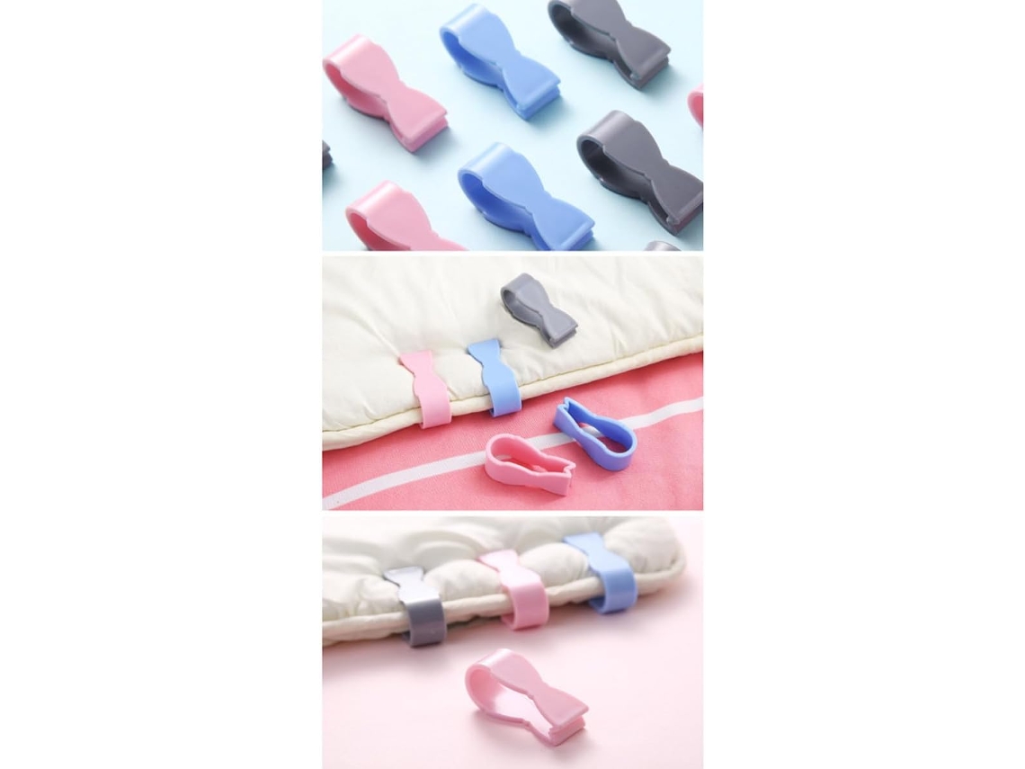 Conjunto De 3 Prendedores Colcha Sem Agulha Ounona, Fecho Leve Em Pp Para Roupa De Cama Tamanho King, Fechamento Seguro
