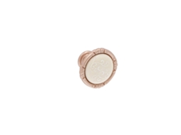 Puxador para Móveis em Zamac e Porcelana com diâmetro de 38 mm e acabamento Ouro Rosa Mate, conjunto de 6 HARDWAREXCHANGE