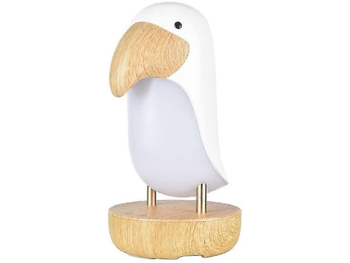 Lâmpada De Mesa Led Com Design De Tucano Único, Luz Respiratória E Regulagem De Brilho Contínua - Branco