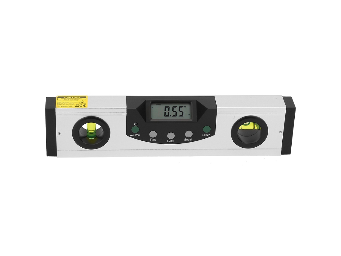 Régua Nível Laser Vermelho Magnética Com Lcd Protrator Inclinômetro 248mm