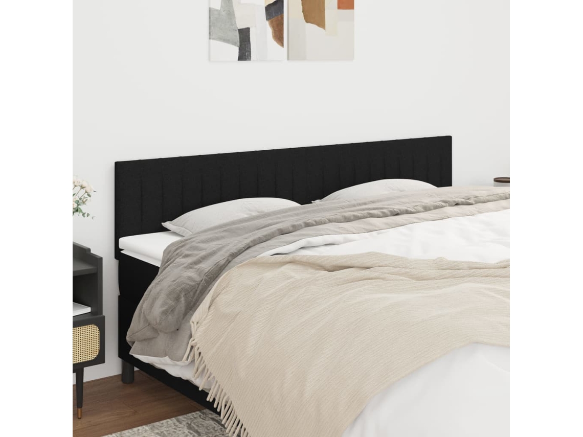 Vidaxl Cabeceiras Preto 200x5x78/88 Cm Tecido