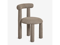 Sklum Pack De 2 Cadeiras De Jantar Estofadas Em Tecido Bouclé Gia Poliéster                       Bouclé Castanho Trigo