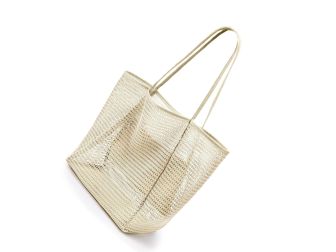 Bolsa de Praia Dobrável, Malha Feminina Bege AQUAFORGE