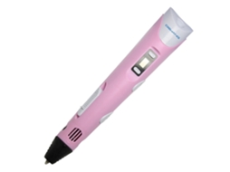 Caneta de Impressão 3D Velocidade Ajustável e Temperatura Led Suporte para Caneta Abs com 1 Rolo de Filamento Pla de 10M Rosa Eu
