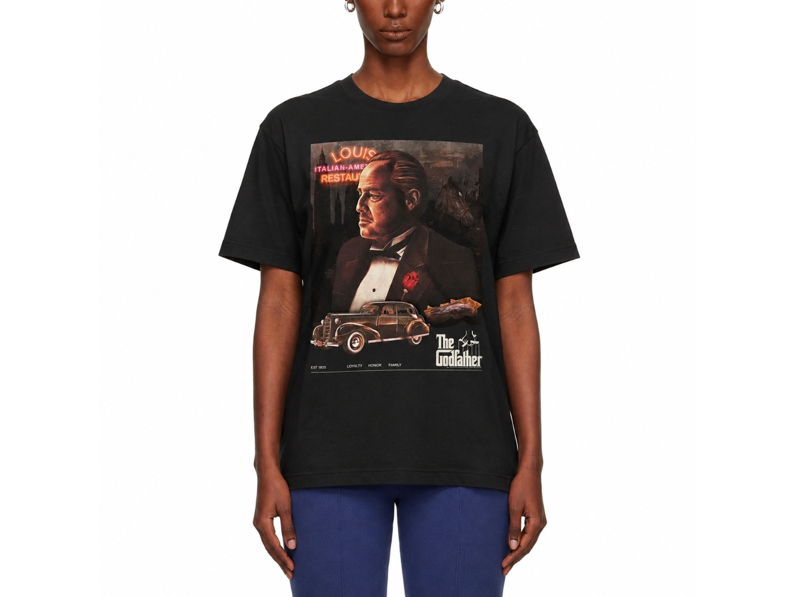 Rockinstone Godfather Movie Poster Collage Neon Black Adult T-shirt Size:s