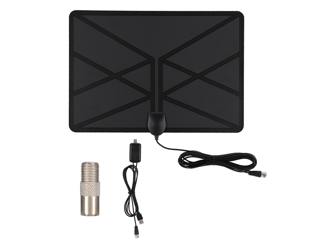 Antena Tv Digital Indoor Hd Alto Ganho Com Amplificador De Sinal