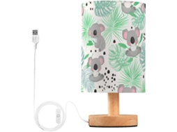 Abajur De Cabeceira Fofo Em Formato Coala Com Porta Usb, Sem Necessidade De Lâmpada, Luz Led Quente Para Quarto, Sala De