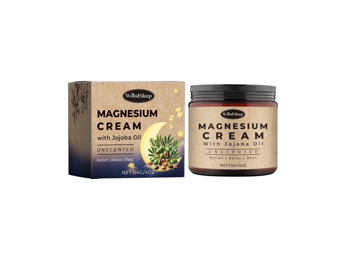 Creme de Magnésio Woodsleep para Dormir e Cuidado com a Pele Corporal