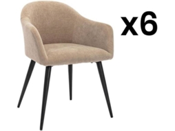 Cadeira Gôndola Bibo VENTE-UNIQUE.PT (Bege - Tecido e Veludo - 57.5x54x73 cm)