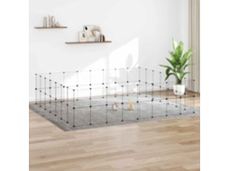 Vidaxl Gaiola P/ Animais De 60 Painéis C/ Porta 35x35 Cm Aço Preto