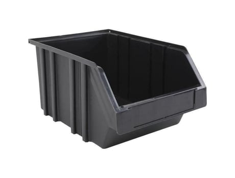 Novap Black 8L Caixa de armazenamento Polipropileno reciclado Fundo plano Antiderrapante Travamento Detalhes