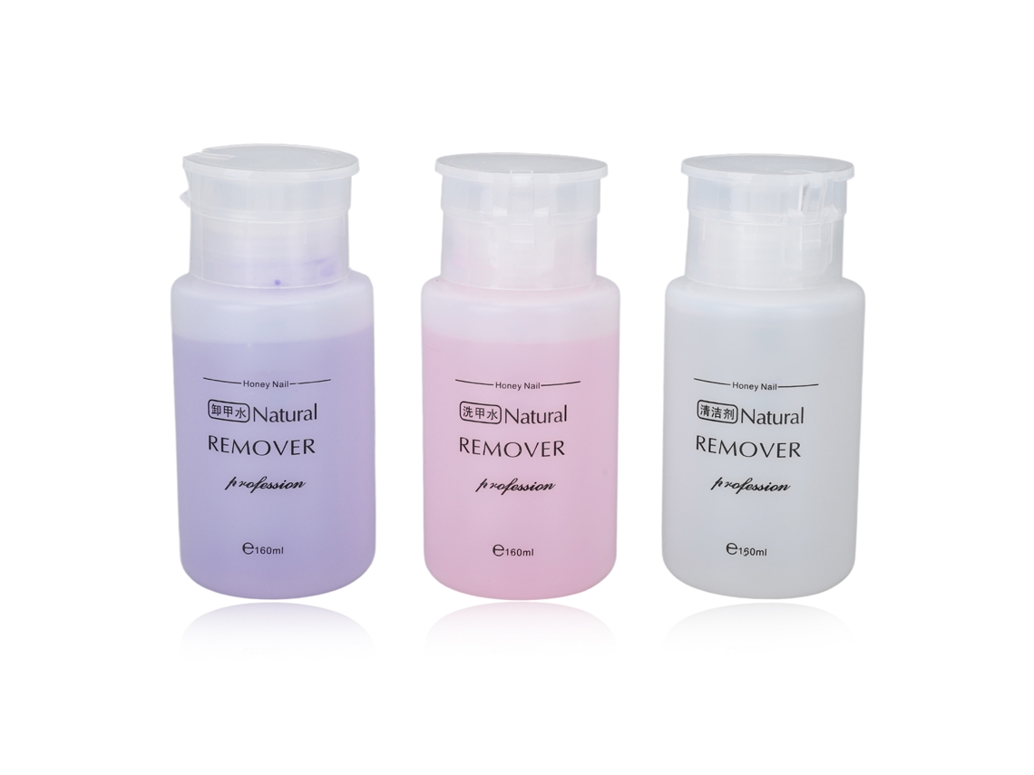 Kit De Removeu De Esmalte De Unha Com 3 Frascos Pressão Extração Vegetal 160ml Gel Limpador Sem Danificar Unhas