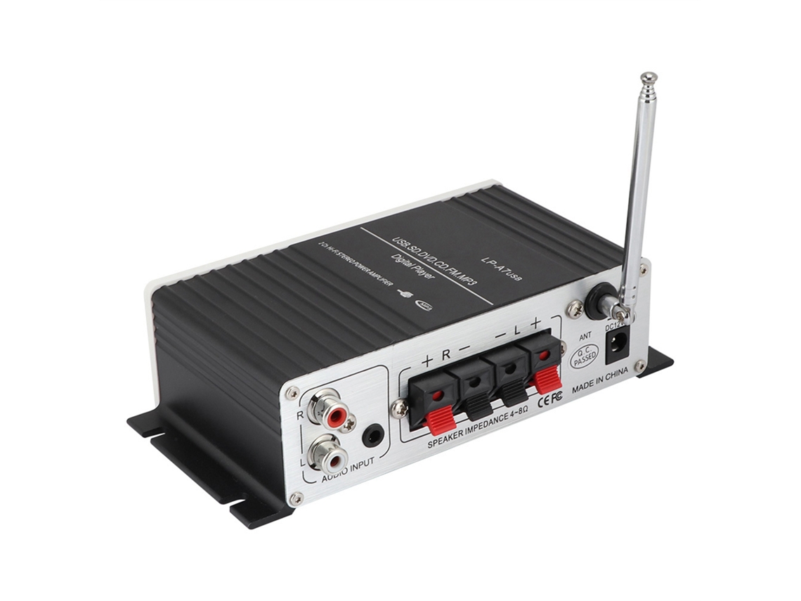 Aetheria amplificador de Áudio Digital Bluetooth A7 com Fm, Controle Remoto, Usb/mp3 para Carro