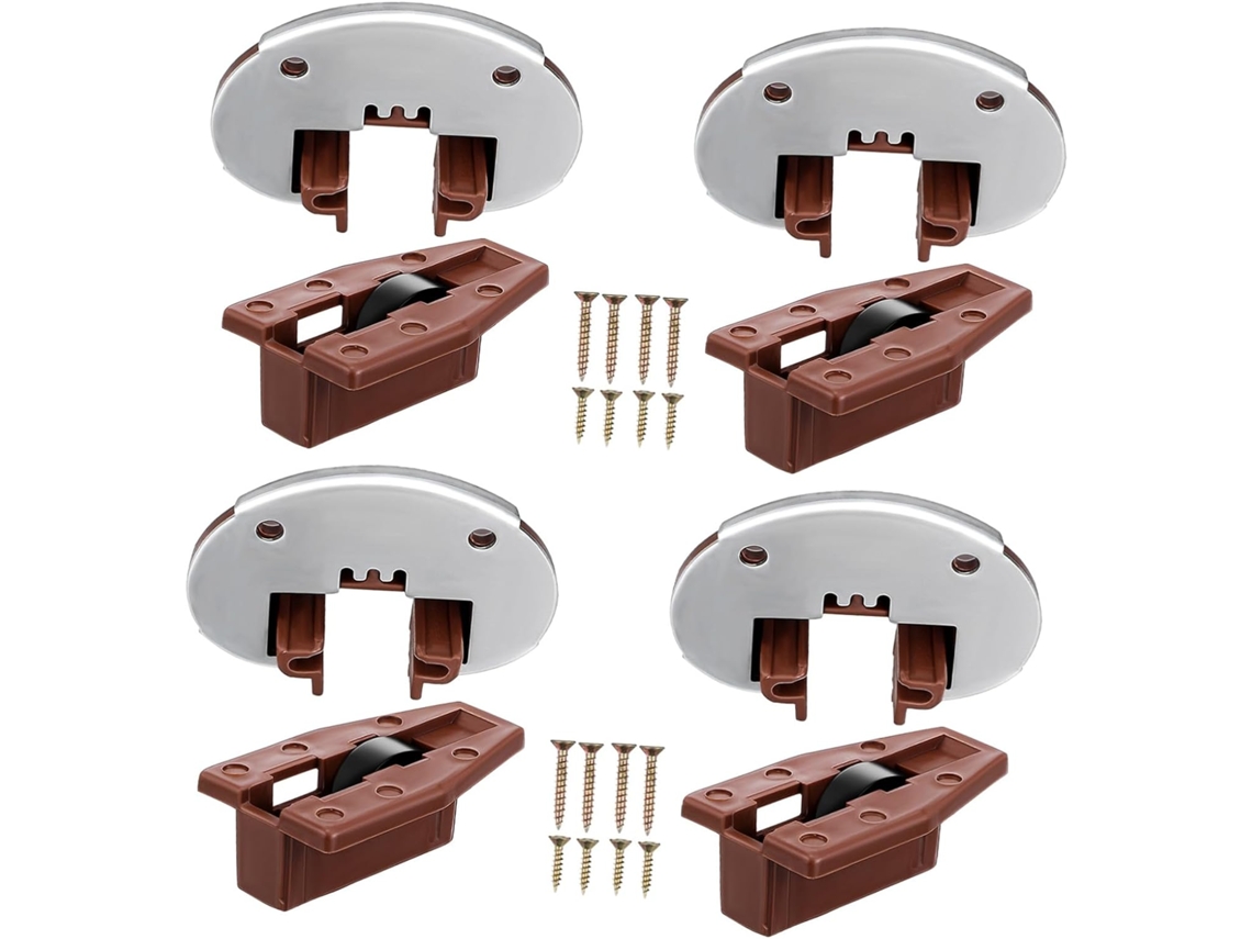 Kit De Substituição Corrediças Para Gavetas, 4 Conjuntos De Rodízios Para Gavetas Mesa Cabeceira E Armário Acessórios