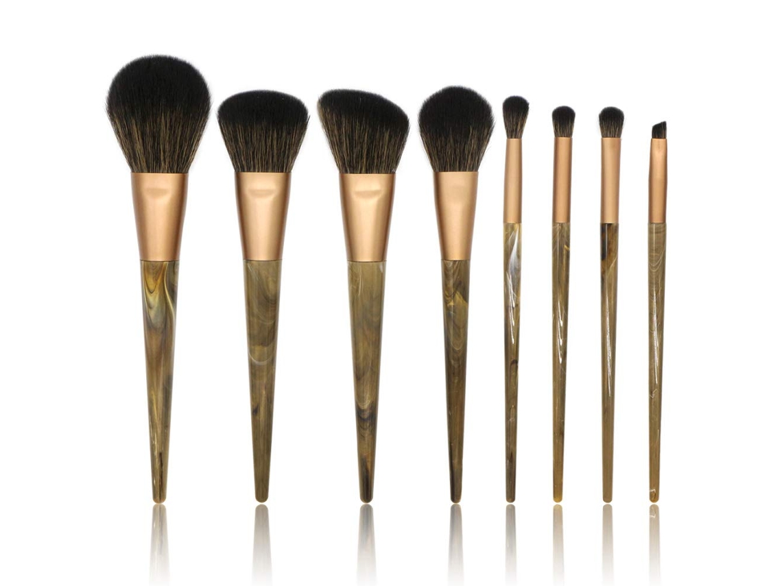 Beauty In Motion, Pincéis De Maquiagem Para Fortalecer A Mentalidade, Estojo Portátil Com Fecho De Pressão Que Acomoda Fibras Veganas, Para Retoques S