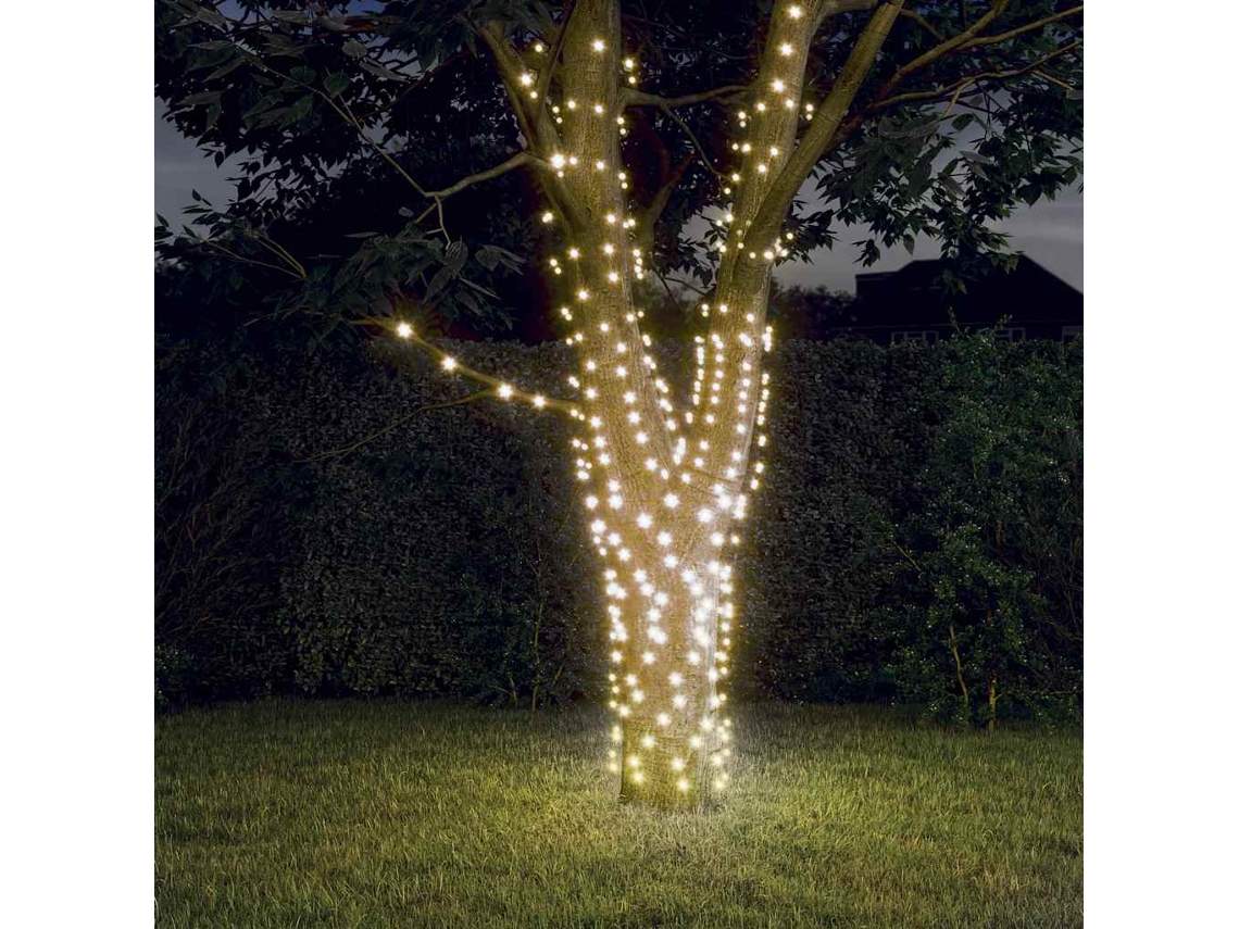 Vidaxl Luzes Solares 5pcs 5x200 Led P/ Interior/exterior Branco Quente