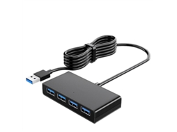 Yizhood Docking Station Fonte de alimentação USB 4 portas Multi USB 3.0 para PC Windows Mac Acessórios para computador 150 cm Preto