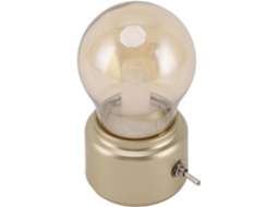 Luminária de mesa vintage Ftvogue com lâmpada LED, em ABS e vidro, com luz quente, interruptor basculante e alimentação por 3 pilhas.