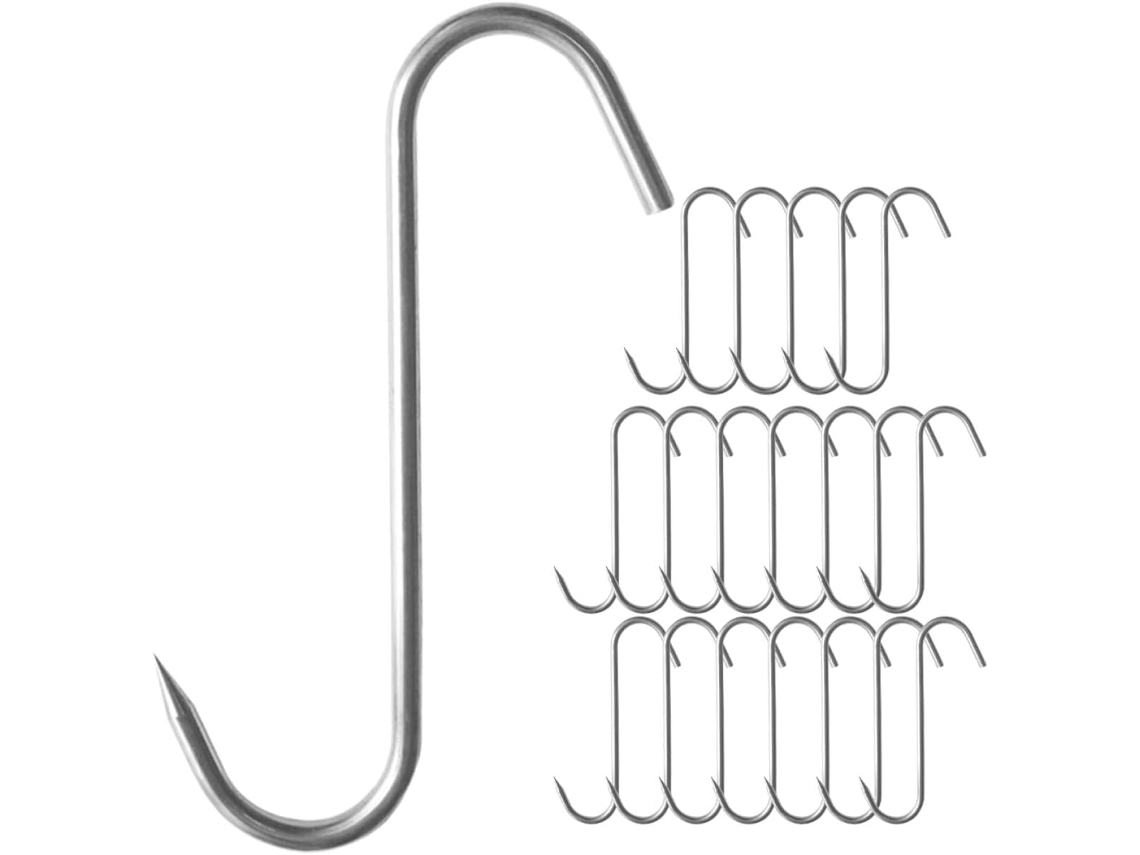Conjunto De 20 Ganchos De Carne Em Aço Inoxidável, Tamanho P, Multifuncionais E