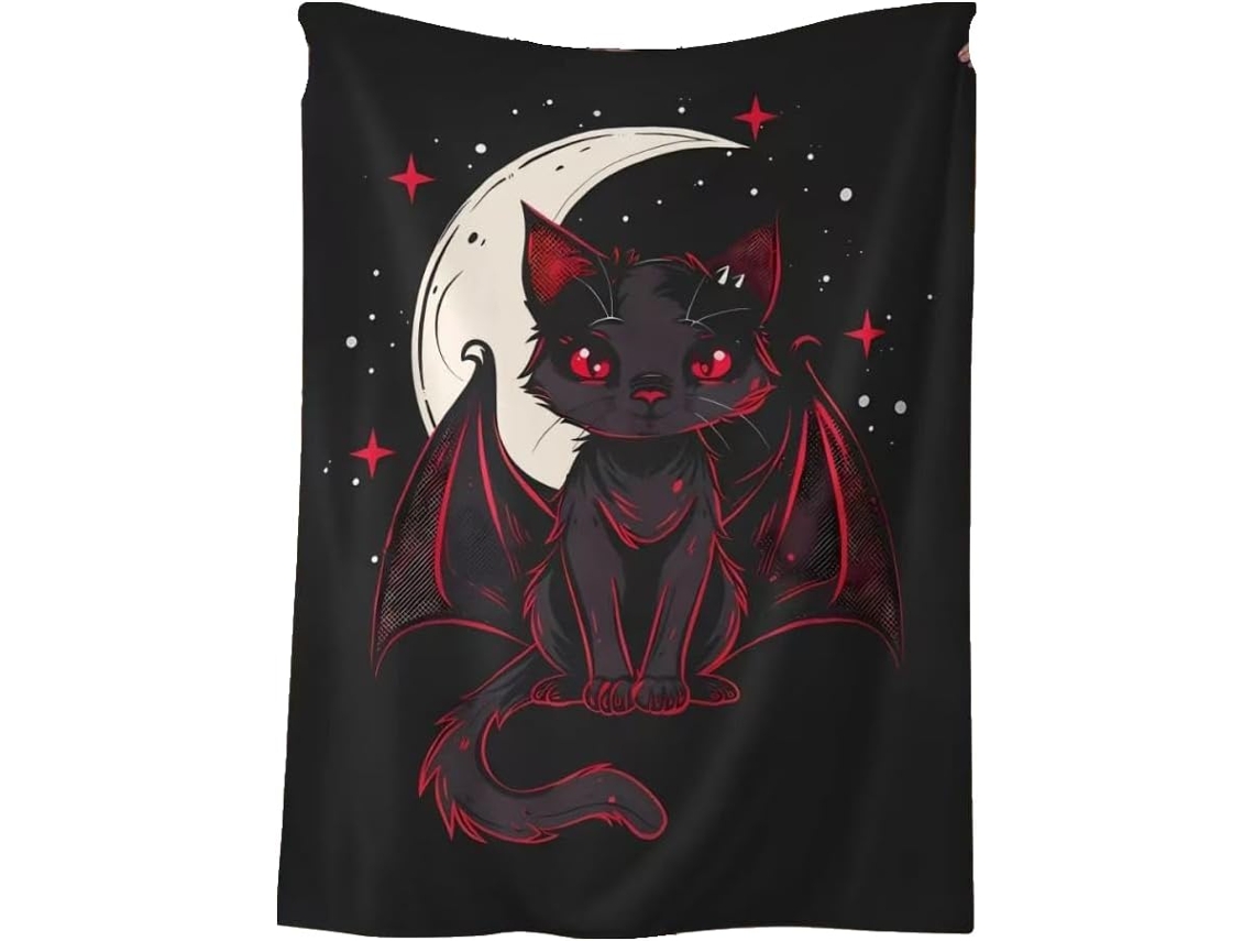 Manta Retrô de Halloween Syjym para Sofás Camas Carros Quartos Escritórios e Camping, Macio, Quente, Ideal Par