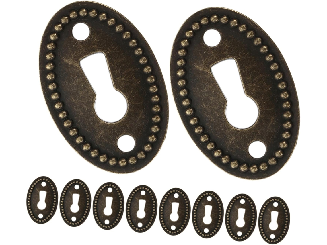Plafope Conjunto De 10-placas Ovais Para Orifícios Fechadura Móveis E Paredes, Em Liga De Zinco, Decorativas E Práticas