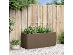 Vidaxl Caixa De Flores Para Jardim Castanho 80 X 36 X 35 Cm Pp