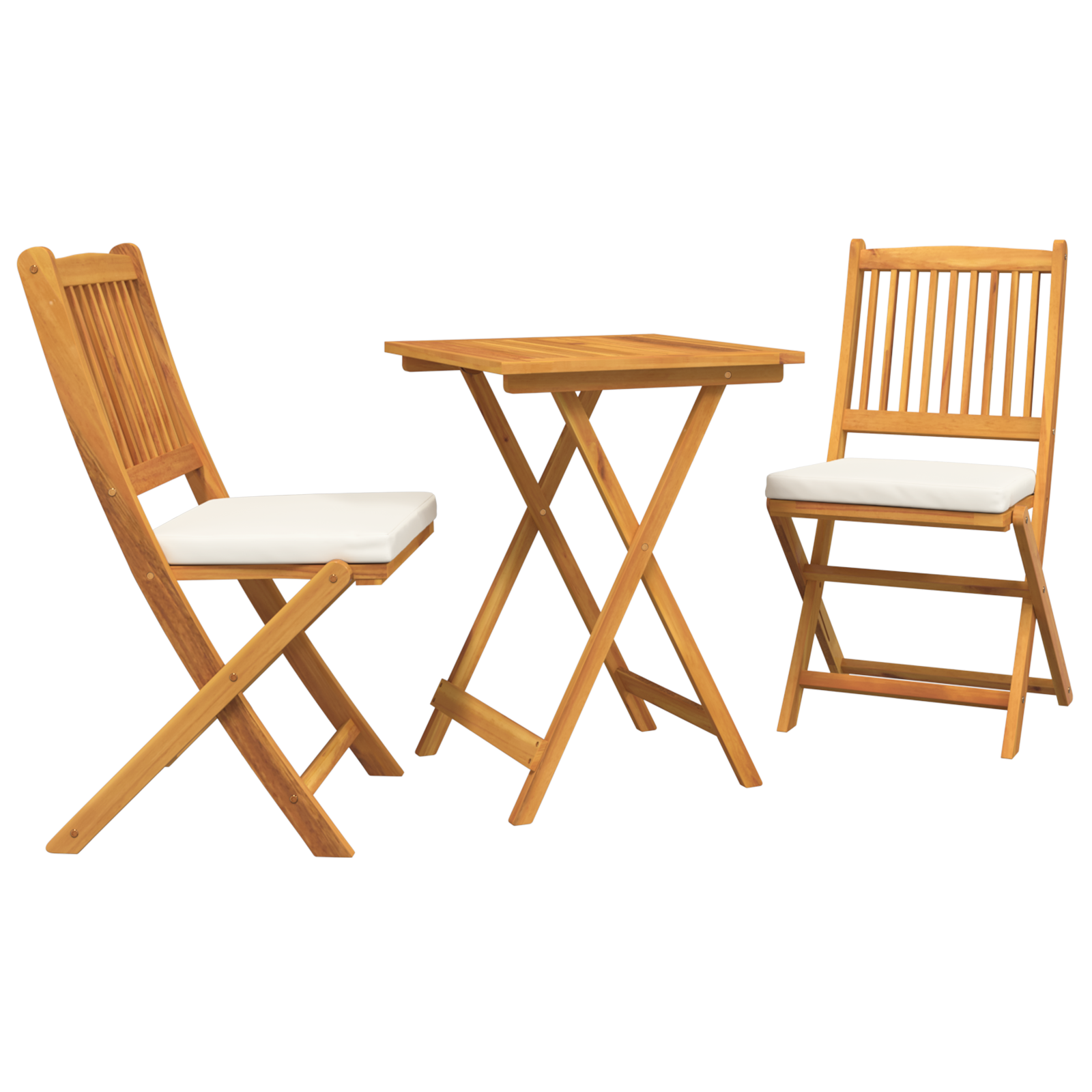 Conjunto 3 Conjunto Bistro De Jardim Vidaxl Castanho Madeira De Acácia Maciça (55 X 55 X 74 Cm)
