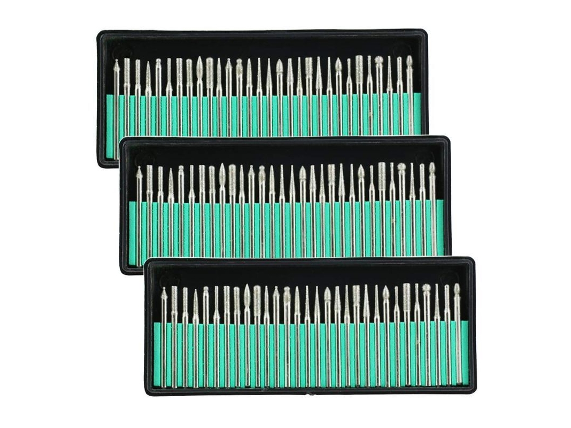 Brochas de Diamante para Dremel 90 peças 3mm para Vidro, Metal, Pedras, Cerâmica, Madeira, Plástico