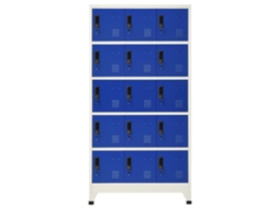 Cacifo 90x40x180 Cm Aço Cinzento e Azul MAISON EXCLUSIVE