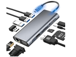 Estação de encaixe USB C 11 em 1, laptop, viagem, STELASPLEN