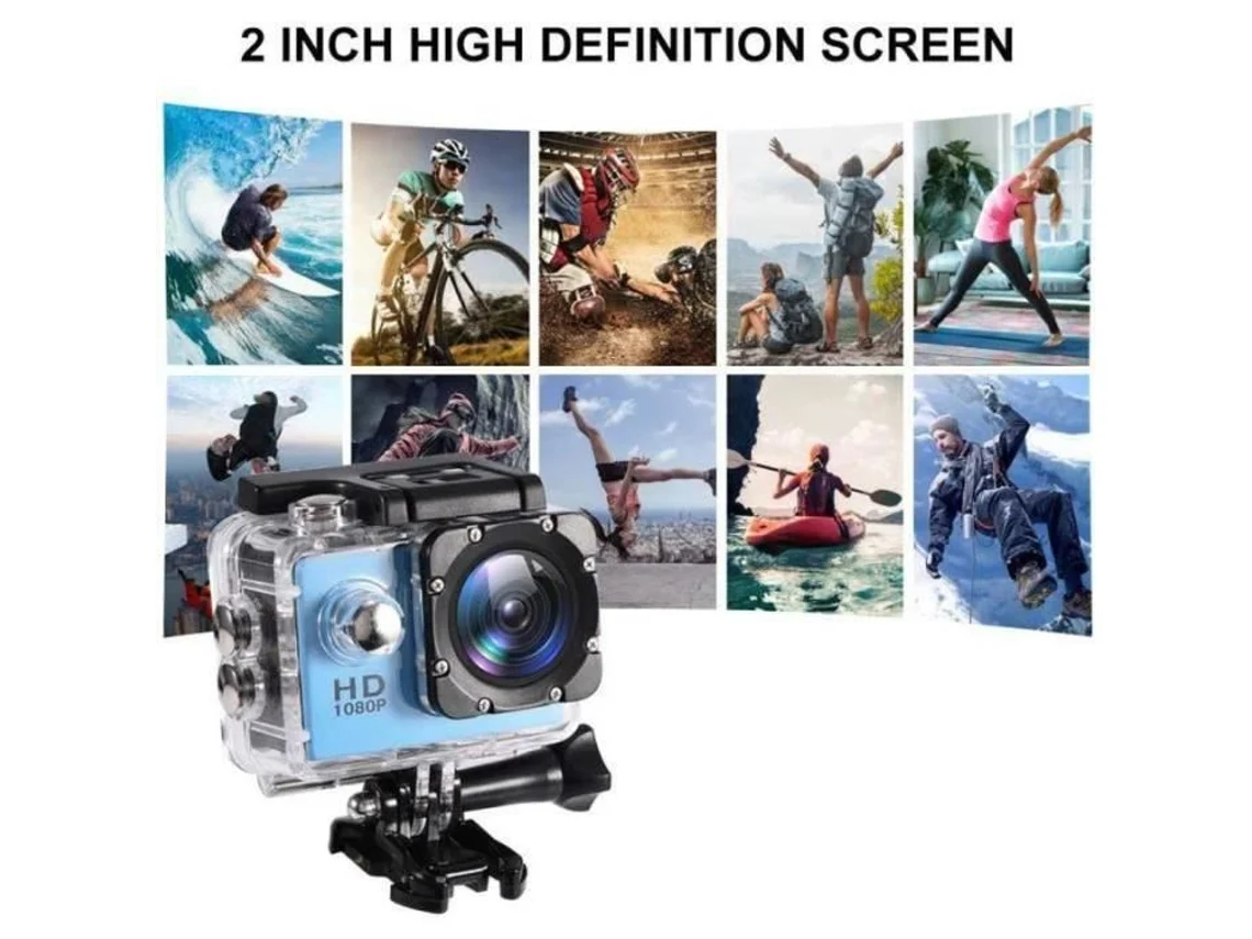 Xg05477-Mini Câmera 1080P Full Hd À Prova D'Água Tipo Gopro Azul YWEI