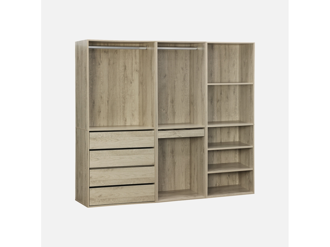 Kit De Roupeiro Modular Com 3 Elementos, Natural Sweeek