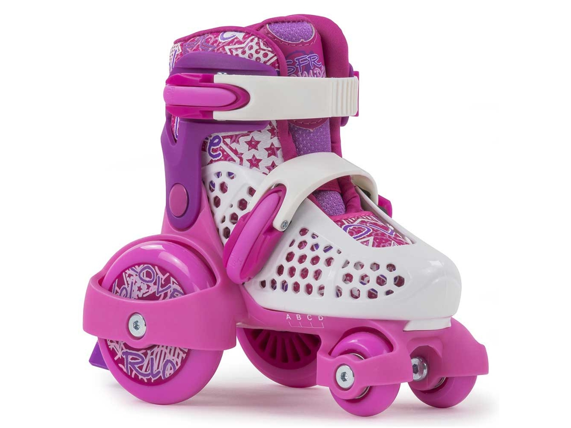 Patins Ajustáveis Stomper Branco Roxo Rosa Eu 23-27Sfr Skates