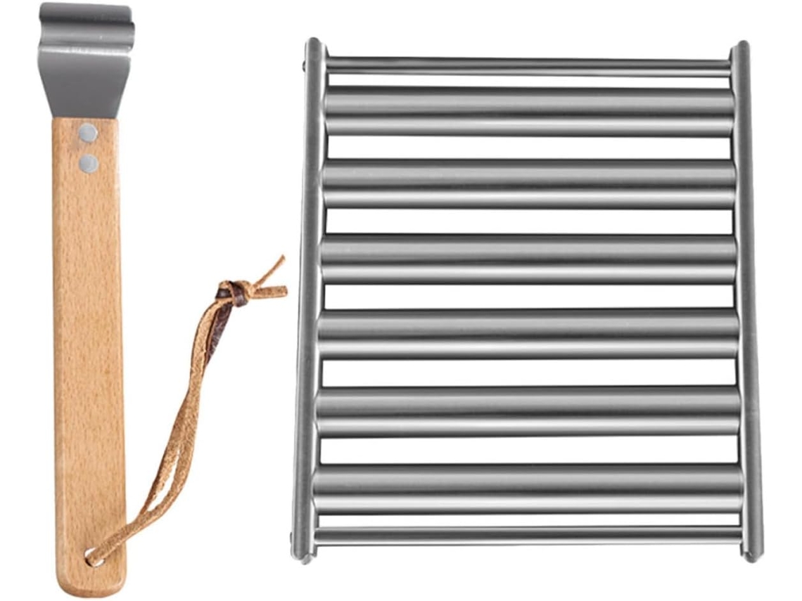 Grelha de Campismo Kichouse com Grelha Metálica e Suporte para Salsichas Suporte Compacto para Salsichas para CHABERLU
