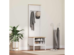 Vidaxl Armário De Corredor Floro Branco 50 X 40 X 158 Cm